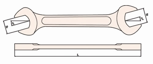 146 Non Sparking Double Open End Offset Wrench