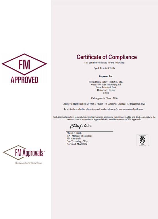 FM Approvals of Aluminum-Bronze Spark Resistant Tools