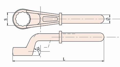 164A Non Sparking Ring Wrench for Extension Bar