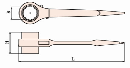 180 Non Sparking Ratcheting Box Wrench