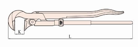 128B Swedish Type Non Sparking 90 Degree Pipe Wrench