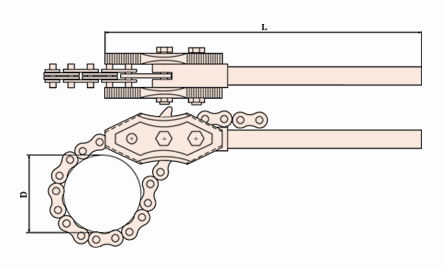 129 Non Sparking Chain Pipe Wrench
