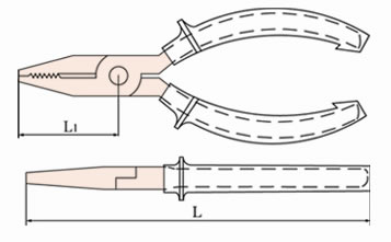 253 Non Sparking Snipe Nose Pliers